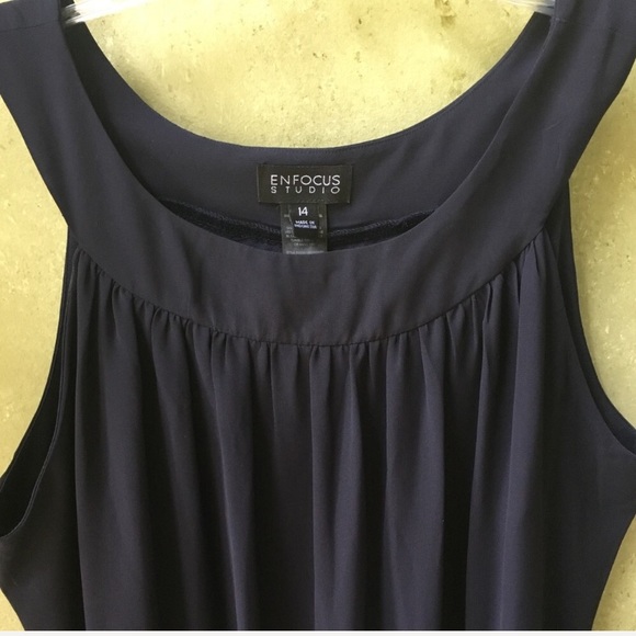 Enfocus Studio Navy/Pink Sleeveless Dress size 14 - Picture 5 of 8